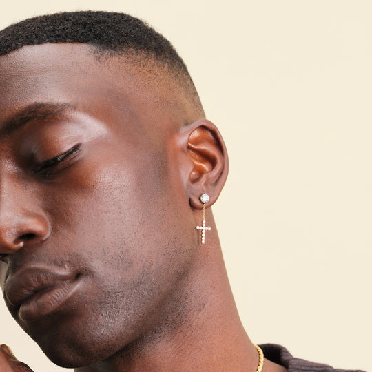 Black Gold-Plated Stud Earring Set for Men – Priyaasi